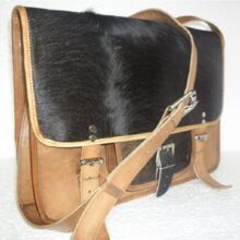 Designer Hair on Leather Laptop Bag