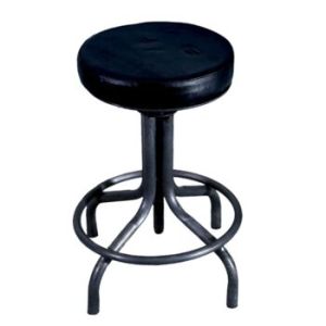 Iron Stool W/Leather Seat