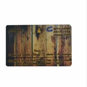 plastic visiting card