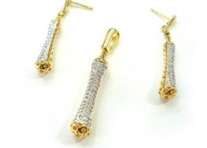 Gold Plated CZ Studded Pendant Sets