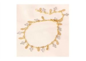 Two Tone Plated Charm Anklets