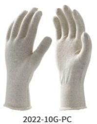 poly cotton knitted seamless gloves