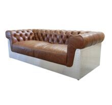 Aviator Genuine Leather Two Seater Chesterfield Sofa