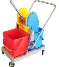 Double Bucket Mop Wringer Trolley