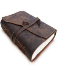 Genuine soft torn flap leather diary journal notebook