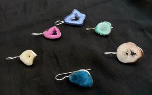 Oxidized Stone Earrings