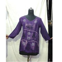 LADIES LONG SLEEVE EMBROIDERED LONG TOP