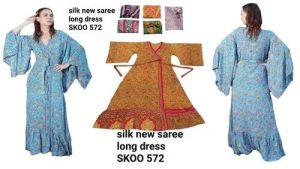Silk Printed Long Dress