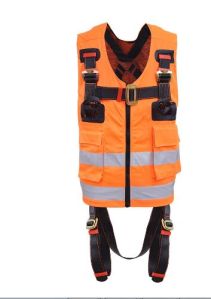 Vest Harness (Reflective Orange) with 3 Adjustment & 2 Attachment Points