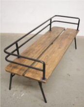 Industrial Metal Pipe Frame Mango Wooden Bench