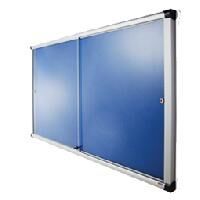 glass covered notice board (teak wood frame)