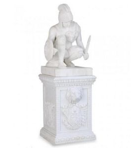 Marble Roman Soldier Sculpture