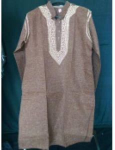 KIA Brown Cotton Lucknowi Chikan Kurta