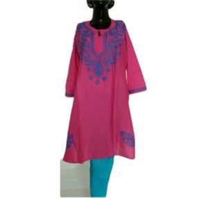 KIA NEON PINK COTTON KURTA