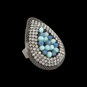 Tear drop Ocean Beaded Ring