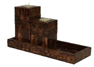 Taadi Wood Tea Light Holder