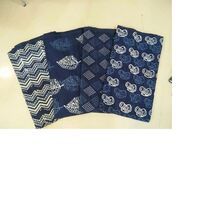 indigo block printed cotton fabrics