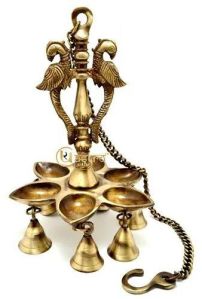 Brass Peacock Hanging Diya