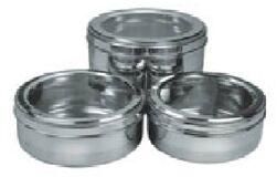 CAKE TIN SET WITH SEE THRU LID