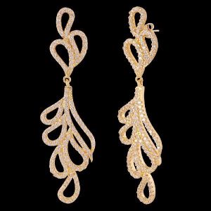 GOLD-COLORED EDGY GOLD EARRINGS FOR WOMEN
