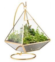 BRASS TRIANGLE TERRARIUM STAND