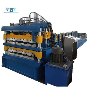 double layer corrugated profile steel roofing machine