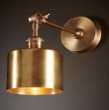 Wall Light in Brass Copper and Silver finish