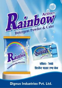 Rainbow detergent powder