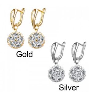American Diamond Circular Design Earrings