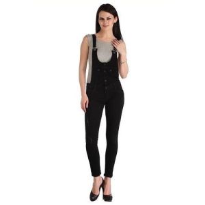 Ladies Black Dungarees