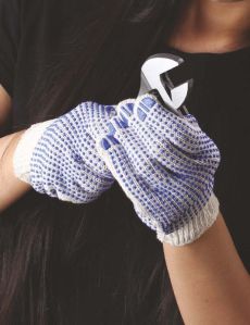 Cotton Knitted Dotted Gloves