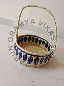 Handcrafted Moonj Grass Flower Basket