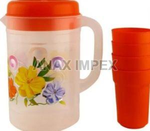 Plastic Water Jug With Glass