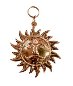 METAL SUN SYMBOL (COPPER LOOK) 8.5 INCHES