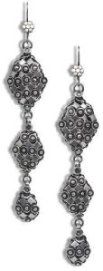 Silver Oxidised Long Gradual Dangle Earring