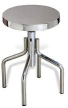 Polished shining steel height adjustable stool