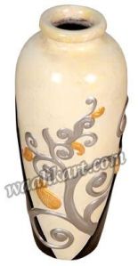 off White Embossed Designer Pot