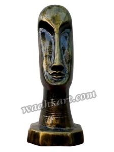 Metallic golden colour human face statue