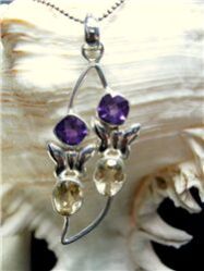 AMETHYST AND CITRINE FACET PENDANT