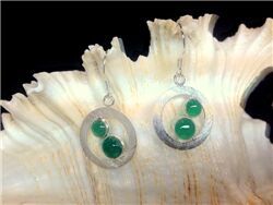 GREEN ONYX CABOCHON EARRINGS