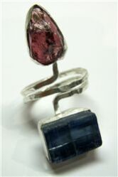 KYANITE AND GARNET ROUGH RING