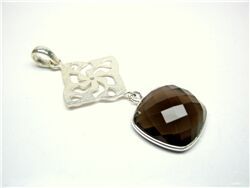 SMOKY QUARTZ FACET PENDANT