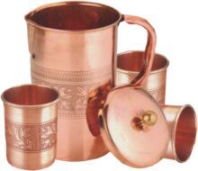 Pure Copper Embosed Lemon Set