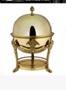 Skyra Baroque Round Mirror Gold Finish 6 Ltr Chafing Dish PVD