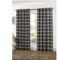 Checked cotton curtains