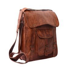 Real goat leather cross body messenger bag