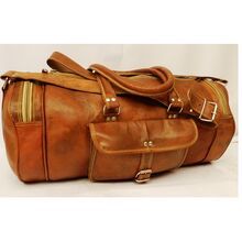 Real Goat Leather Vintage Travel Luggage Bag