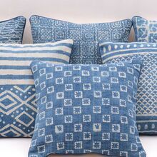 BLOCK INDIGO PRINTED PILLOW