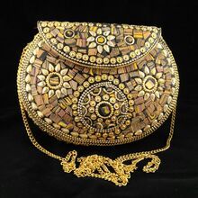 Elegant Metal Mosaic Clutch Purse