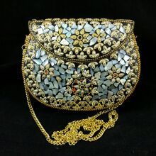 Metal Mosaic Clutch Purse